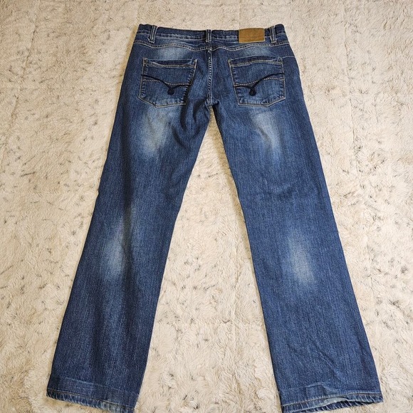 Haksever Medium Wash Boot Cut Mid Rise Jeans Hemmed 34x34 hemmed to 31 - Picture 3 of 15